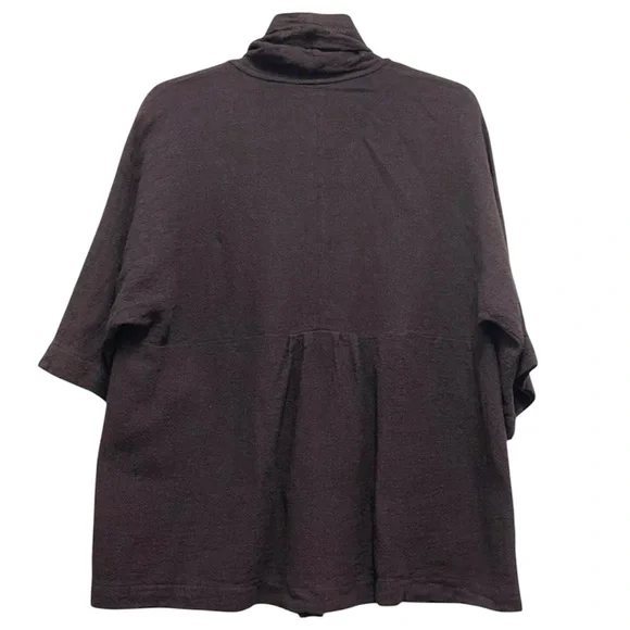 Eileen Fisher Open Cardigan Sweater Brown Linen Blend Womens Small‎ Petite PS - Picture 2 of 16